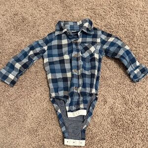 Andy & Evan Navy and Gray Checkered Bodysuit